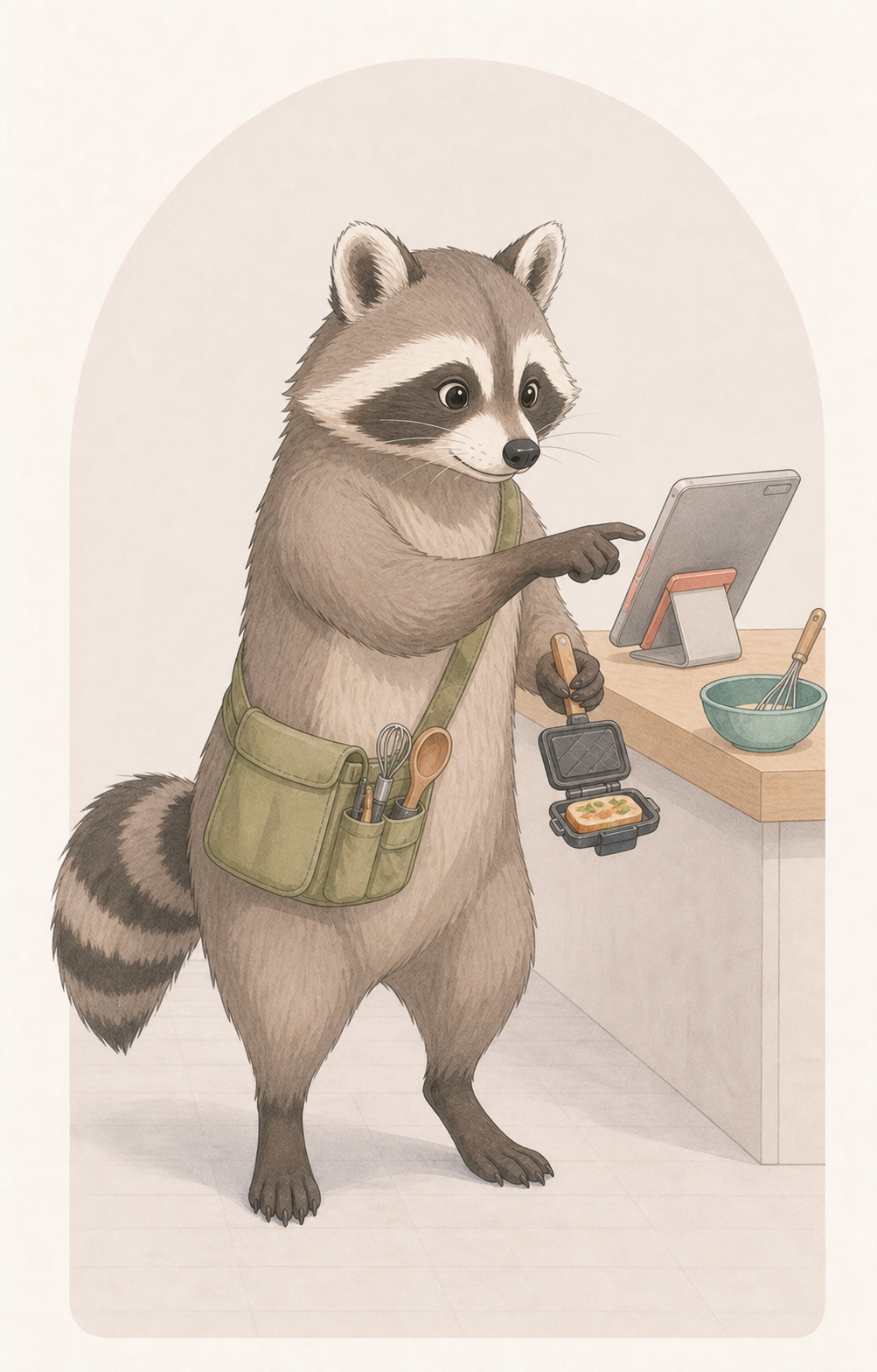 お試しアライグマのキャラクターイラスト